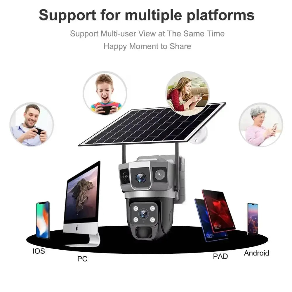 Solar Powered Dual Lens WiFi CCTV Camera With 12MP 10X Zoom PTZ IP66 Outdoor - stepyours.com