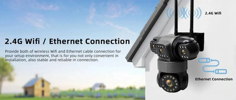 10K 20MP Outdoor WiFi Security Camera 360 Degree PTZ With 4 Lenses And 16X Zoom - stepyours.com