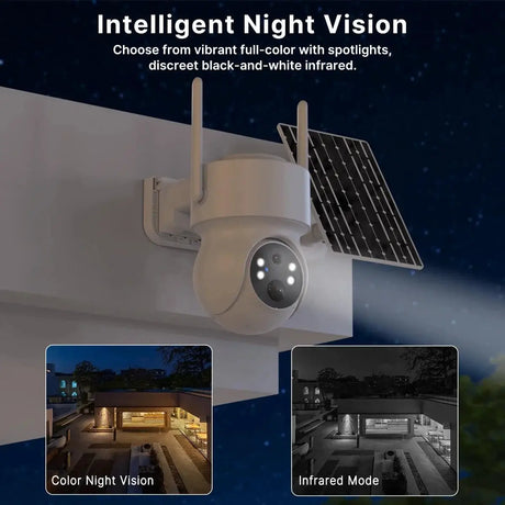 WiFi PTZ Solar Outdoor Camera 3MP 355 Pan 90 Tilt With iCsee App - stepyours.com