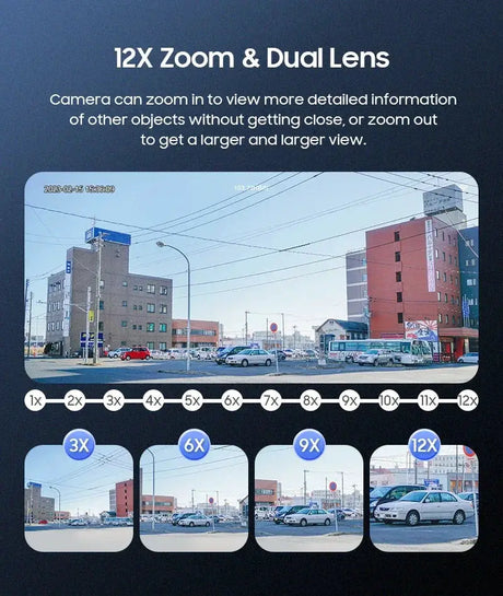 Shiwojia 6MP Solar Camera With 4G Sim Card Outdoor 12X Zoom