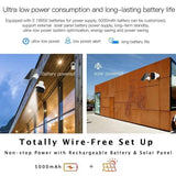 NOCCLIL Wireless Outdoor Security Camera 2K Battery Powered IP66 Weatherproof - stepyours.com