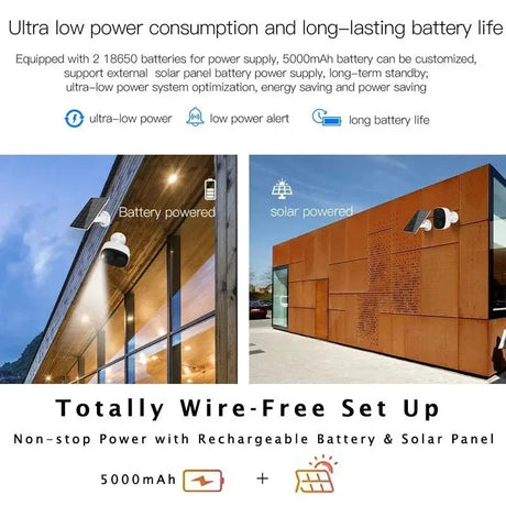 NOCCLIL Wireless Outdoor Security Camera 2K Battery Powered IP66 Weatherproof - stepyours.com
