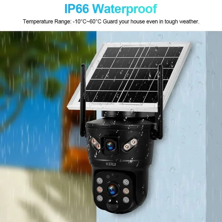 KERUI Outdoor Waterproof Solar Camera 6MP Dual Lens With 4G SIM And WiFi - stepyours.com