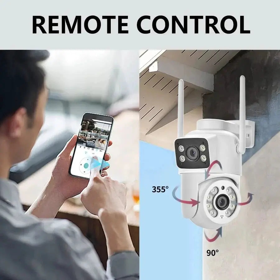 4MP Outdoor IP66 Dual Lens WiFi PTZ Camera With Smart Motion Detection - stepyours.com