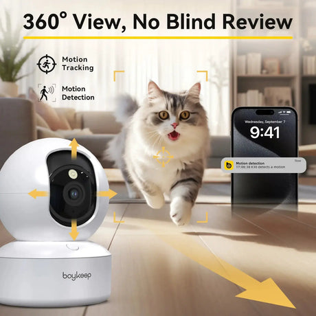BoyKeep Smart Camera 2K - 360 Degree Coverage, Night Vision, 2 - Way Audio - stepyours.com