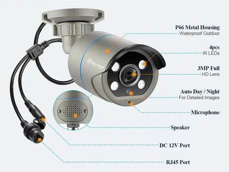Techage AI PoE 4K Outdoor Security Camera With Two Way Audio For NVR - stepyours.com