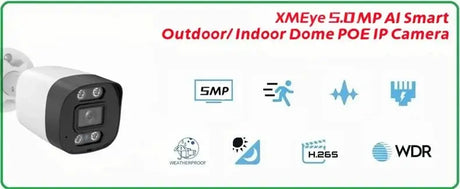XM 5MP AI IP Camera PoE CCTV Outdoor Security Waterproof NVR System Xmeyepro - stepyours.com