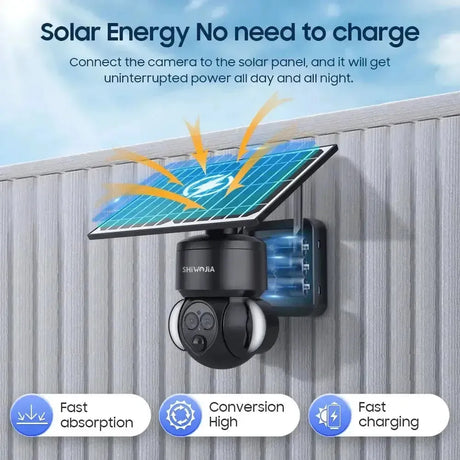 Shiwojia 6MP Solar Camera With 4G Sim Card Outdoor 12X Zoom