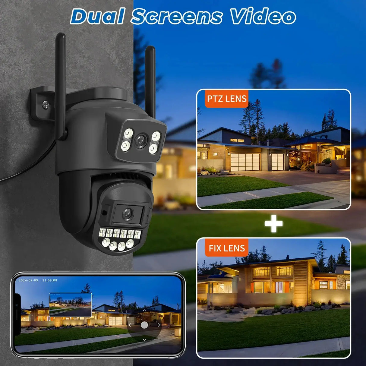 BESDER O - Kam Pro Dual - Lens 10MP - 8MP PTZ Outdoor WiFi Security Camera AI Detection - stepyours.com