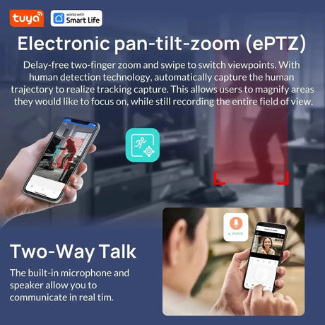 Hooked On Security Tuya Smart 4MP 2.5K Dual Lens Outdoor Camera Night Vision - stepyours.com