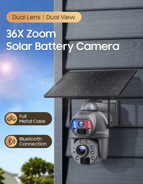 SHIWOJIA Solar 4G Security Camera With 360 Night Vision And 36X Zoom - stepyours.com