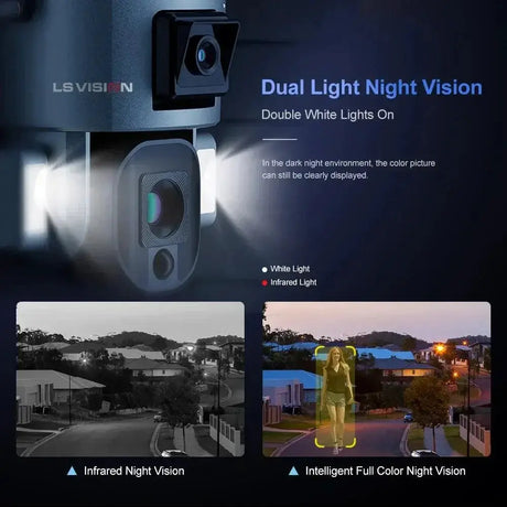 Solar Security Camera Dual Lens Tech Outdoor Surveillance
