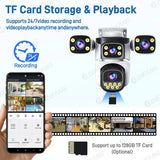 Outdoor WiFi PTZ CCTV Camera With 5X Zoom Four Lens Night Vision - stepyours.com