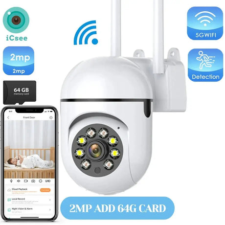 4MP Outdoor WiFi Camera PTZ 2K HD AI Auto Tracking Night Vision - stepyours.com