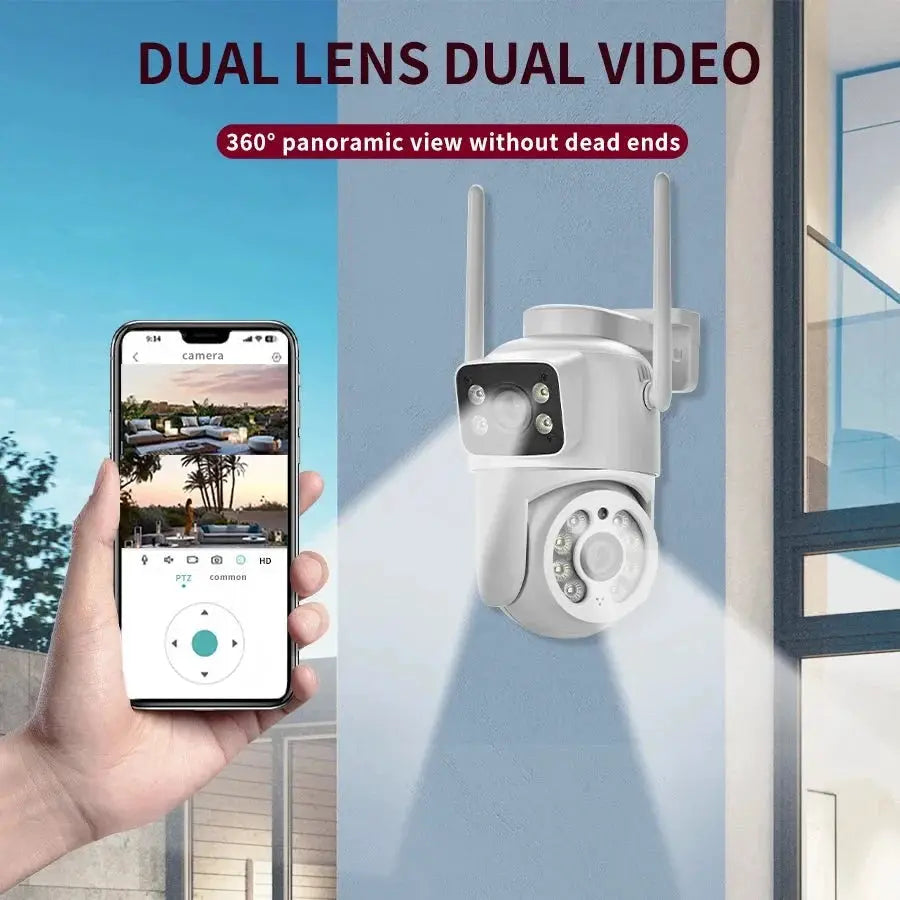 4MP Outdoor IP66 Dual Lens WiFi PTZ Camera With Smart Motion Detection - stepyours.com