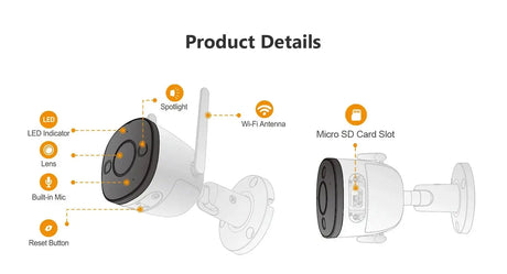 Imou Bullet 2E 5MP Color Night Vision Spotlight Outdoor Camera With Human Detect - stepyours.com