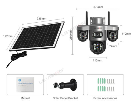LS Vision 20MP Solar WiFi Surveillance Camera V380 Pro 10X Optical Zoom Outdoor - stepyours.com