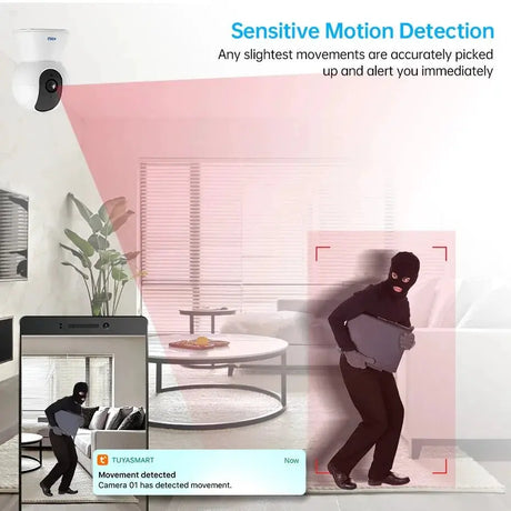 Kerui 5MP Tuya Smart Mini WiFi IP Camera Indoor Security - AI Humanoid Detection - stepyours.com