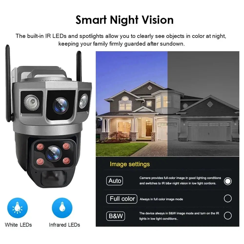 Solar Powered Dual Lens WiFi CCTV Camera With 12MP 10X Zoom PTZ IP66 Outdoor - stepyours.com