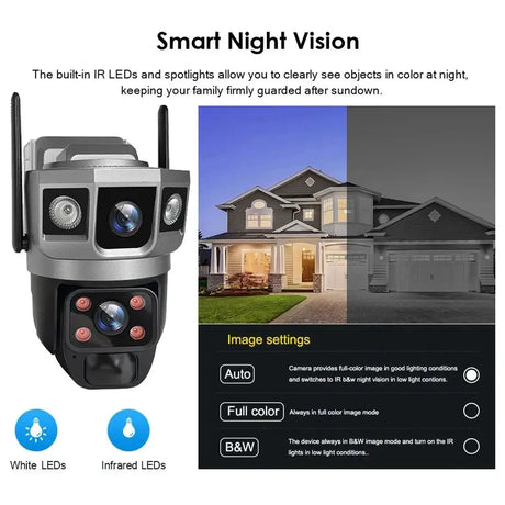 Solar Powered Dual Lens WiFi CCTV Camera With 12MP 10X Zoom PTZ IP66 Outdoor - stepyours.com