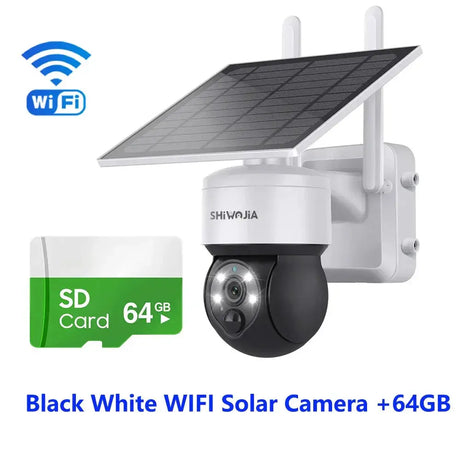 Shiwojia Wifi Wireless PTZ Solar Camera 4G SIM Outdoor 4MP