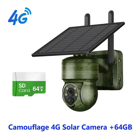 Shiwojia Wifi Wireless PTZ Solar Camera 4G SIM Outdoor 4MP