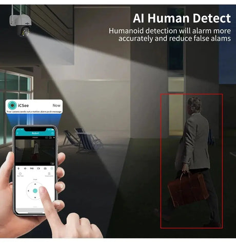 Hiseeu 4K 8MP Smart Wifi PTZ Camera With 5x Zoom AI Human Detection ONVIF - stepyours.com