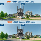 BESDER O - Kam Pro Dual - Lens 10MP - 8MP PTZ Outdoor WiFi Security Camera AI Detection - stepyours.com