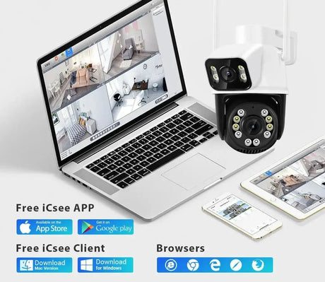 ASECAM 12MP 6K WiFi Outdoor Camera - AI Tracking, 8X Zoom, Dual Screen - stepyours.com