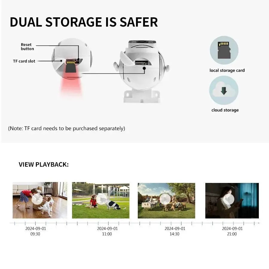 4MP Outdoor IP66 Dual Lens WiFi PTZ Camera With Smart Motion Detection - stepyours.com