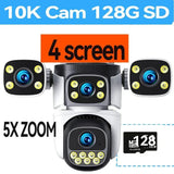 Outdoor WiFi PTZ CCTV Camera With 5X Zoom Four Lens Night Vision - stepyours.com