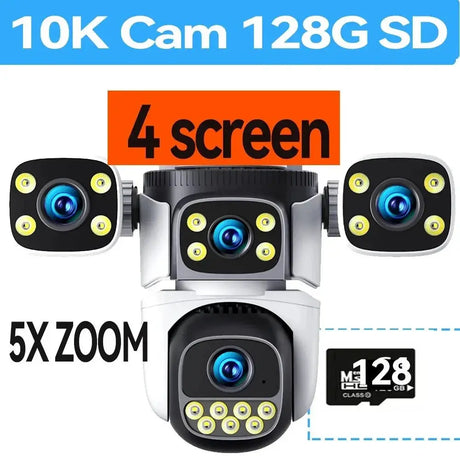 Outdoor WiFi PTZ CCTV Camera With 5X Zoom Four Lens Night Vision - stepyours.com