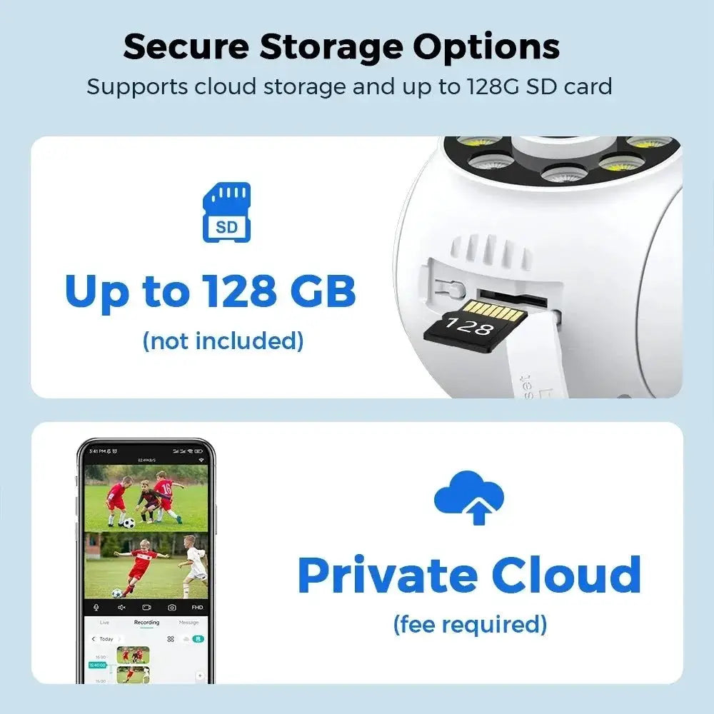 Hooked On 8MP 4K WiFi PTZ Camera Dual Lens Outdoor Security ICSEE App - stepyours.com