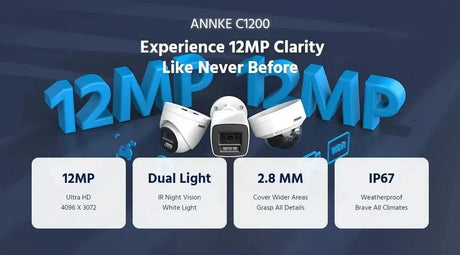 ANNKE 12MP Outdoor Dual Light PoE Security Camera IP67 Night Vision C1200 - stepyours.com