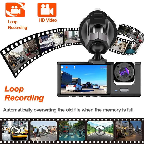 1080P Car Dash Cam 2 To 3 Camera Front And Rear Video Recorder Night Vision - stepyours.com