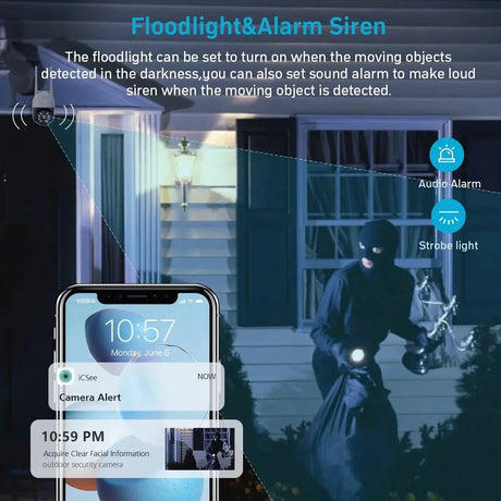 DDBROUGEN A8B PTZ Camera - 4K 8MP AI Humanoid Detection Outdoor Security Hooks - stepyours.com
