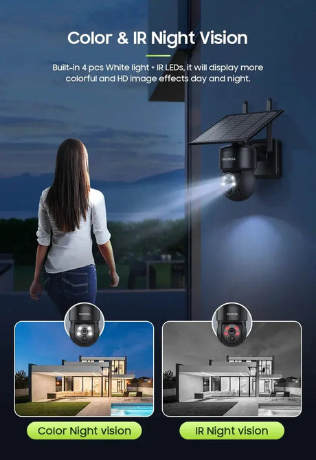 Shiwojia Wifi Wireless PTZ Solar Camera 4G SIM Outdoor 4MP