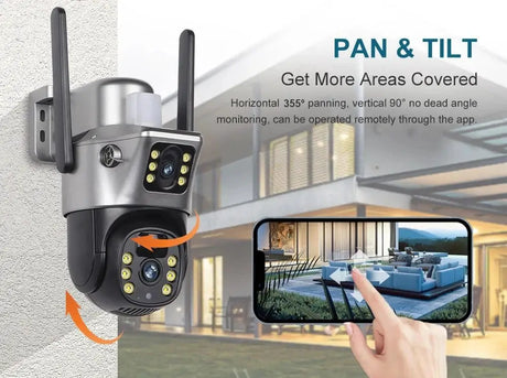 V380 Pro Solar Security Camera - Dual Lenses 8MP 4K PIR Night Vision Outdoor - stepyours.com