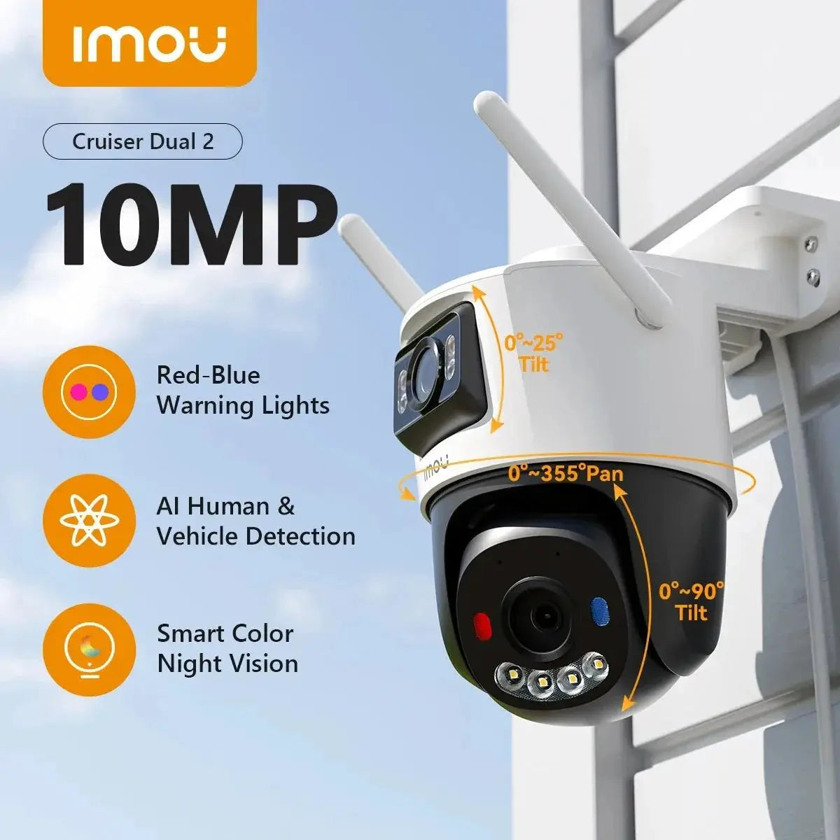 IMOU Ranger 4MP Bullet Lite Indoor Outdoor Security Camera AI Detection - stepyours.com