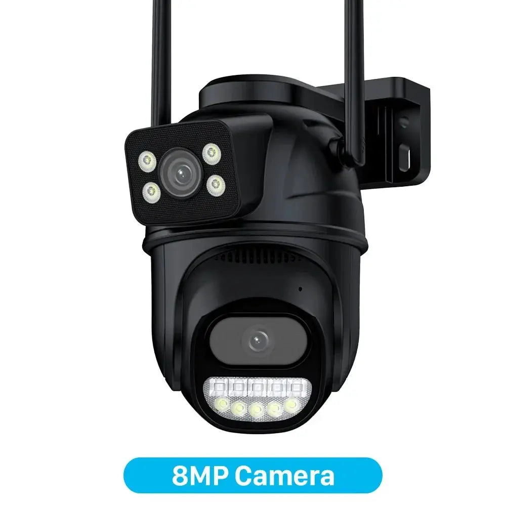 Outdoor WiFi PTZ Camera 8x Optical Zoom Three Lens Dual Screen CCTV IP - stepyours.com