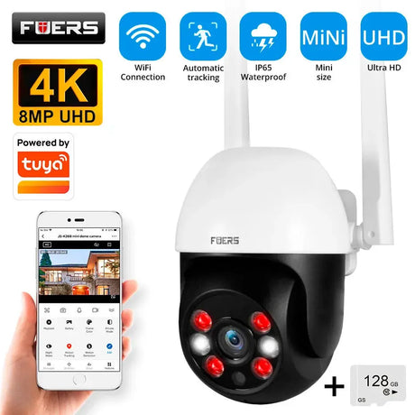 Fuers 8MP 4K IP Camera Outdoor Home Security Auto Tracking AI Human Detection WIFI CCTV Surveillance Camera Work With Tuya Smart by stepyours.com
