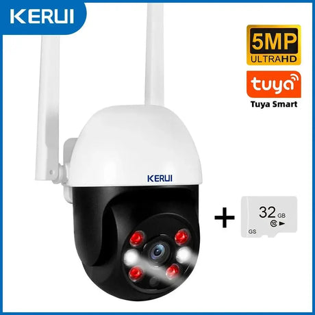 KERUI Outdoor PTZ WiFi Security Camera - 8MP UHD Tuya AI Detection Hooks - stepyours.com