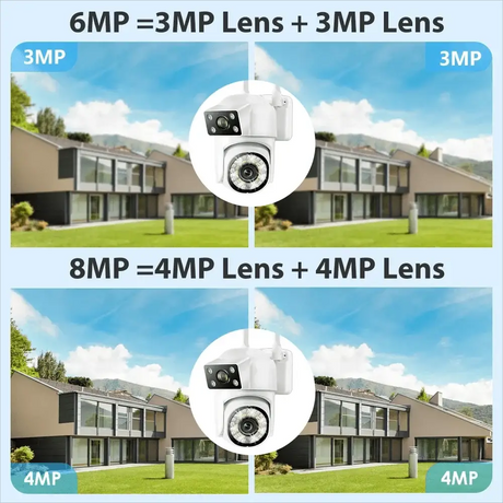Tuya 8MP WiFi PTZ IP Camera With Dual Lens And Dual Screen Night Vision Outdoor - stepyours.com