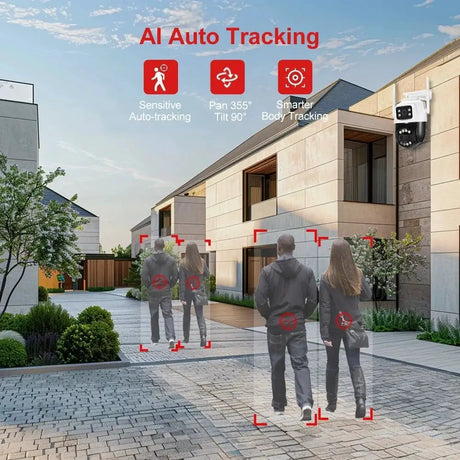 ASECAM 12MP 6K WiFi Outdoor Camera - AI Tracking, 8X Zoom, Dual Screen - stepyours.com