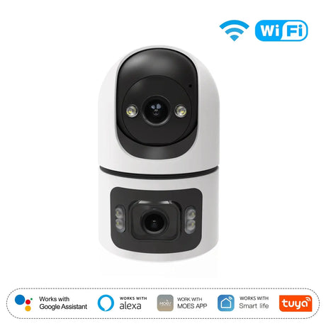 Moes Tuya WiFi 4MP Dual Lens Indoor Cam With Night Vision Motion Two Way Audio - stepyours.com