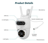 Fuers 5K 10MP Dual Lens IP Camera - Auto Tracking Tuya Smart WiFi CCTV - stepyours.com