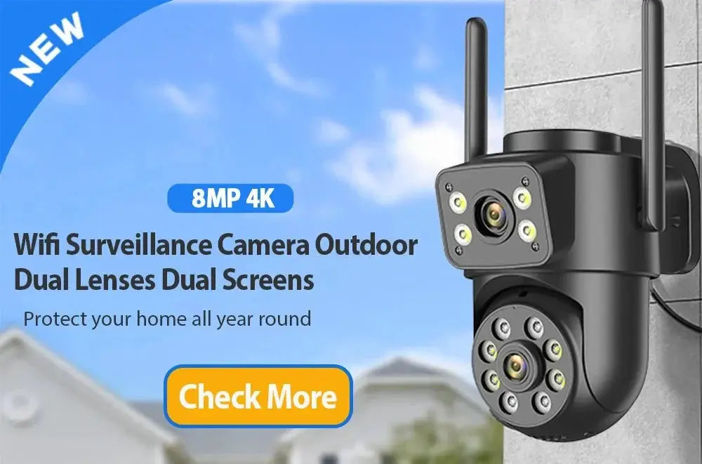 8MP 4K Solar WiFi Outdoor Camera Built In Battery Dual Lens 2K Surveillance - stepyours.com