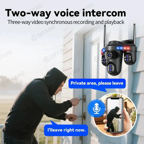 Difang 5MP WiFi IP Camera Outdoor PTZ 10x Zoom Auto Tracking CCTV - stepyours.com