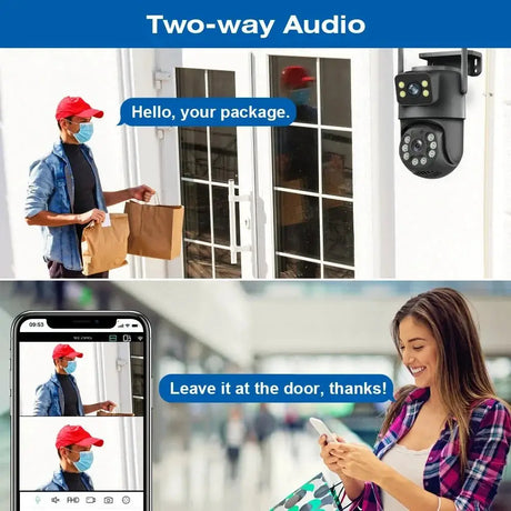 Icsee 8MP WiFi PTZ CCTV Camera Dual Screen Auto Tracking Night Vision Outdoor - stepyours.com