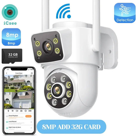 4K Outdoor Dual Lens PTZ WiFi Security Camera With 5X Zoom And Smart Tracking - stepyours.com